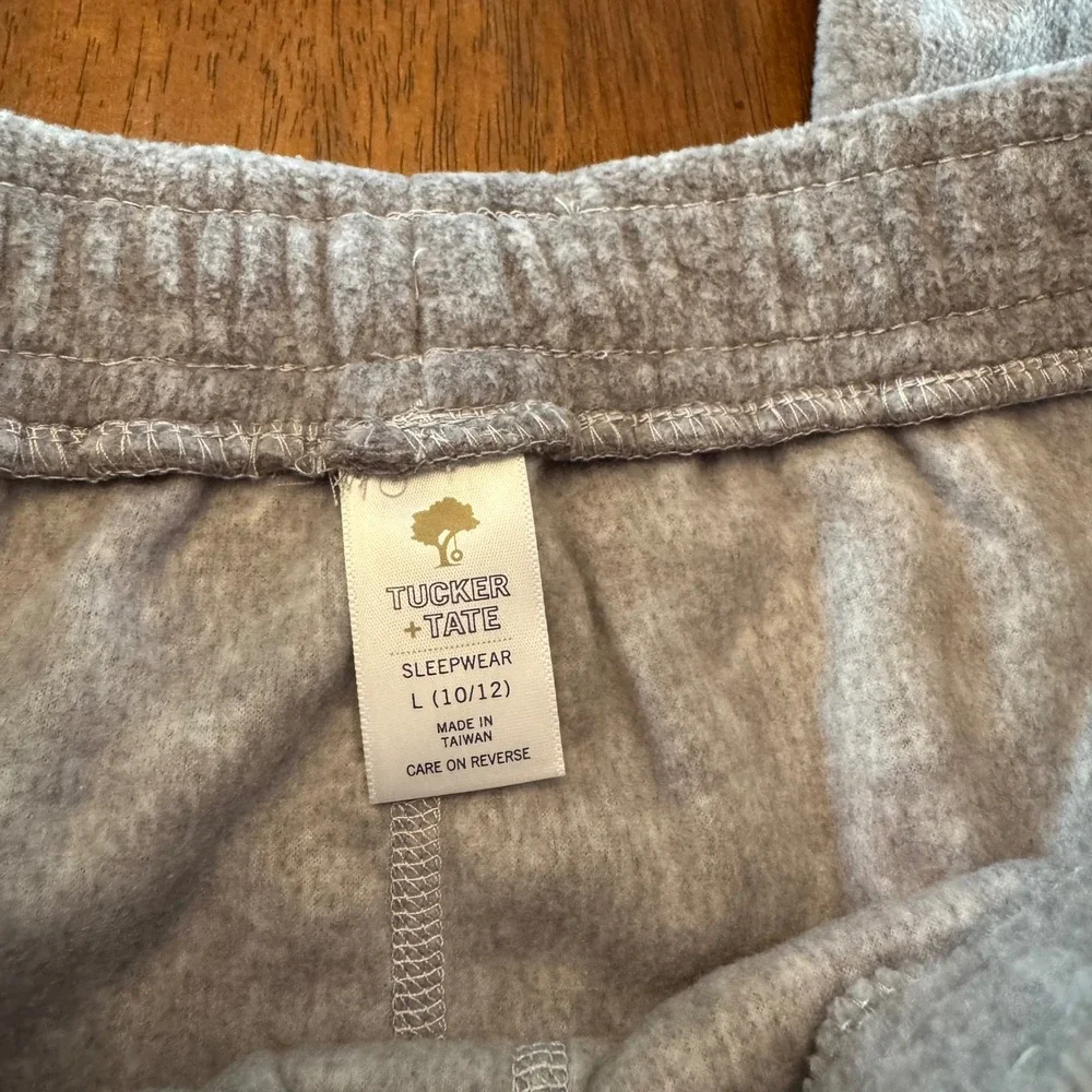 Tucker + Tate Kids Grey Heather Fleece Jogger Pajama Pants L 10/12 NEW Nordstrom